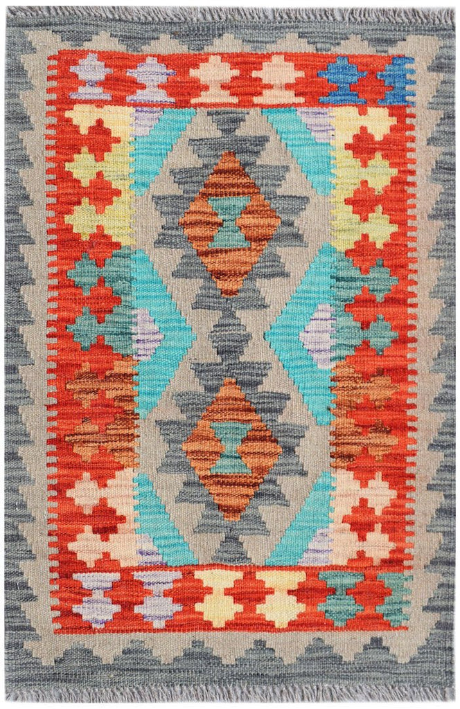 Handmade Mini Afghan Maimana Kilim | 85 x 62 cm | 2'10" x 2' - Najaf Rugs & Textile