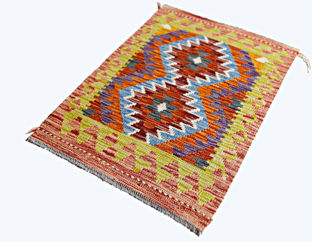Handmade Mini Afghan Maimana Kilim | 85 x 64 cm | 2'11" x 2'2" - Najaf Rugs & Textile