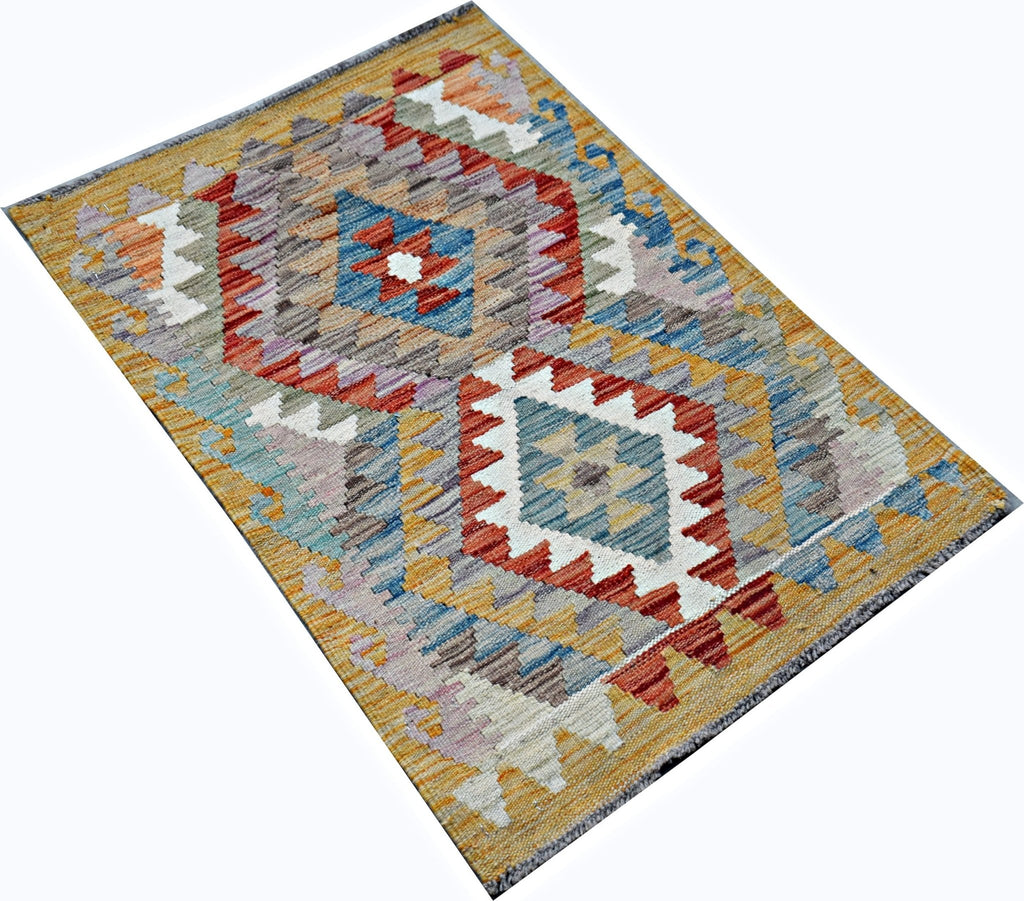 Handmade Mini Afghan Maimana Kilim | 86 x 60 cm | 2'10" x 2' - Najaf Rugs & Textile