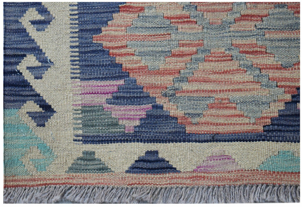 Handmade Mini Afghan Maimana Kilim | 86 x 64 cm | 2'10" x 2'1" - Najaf Rugs & Textile