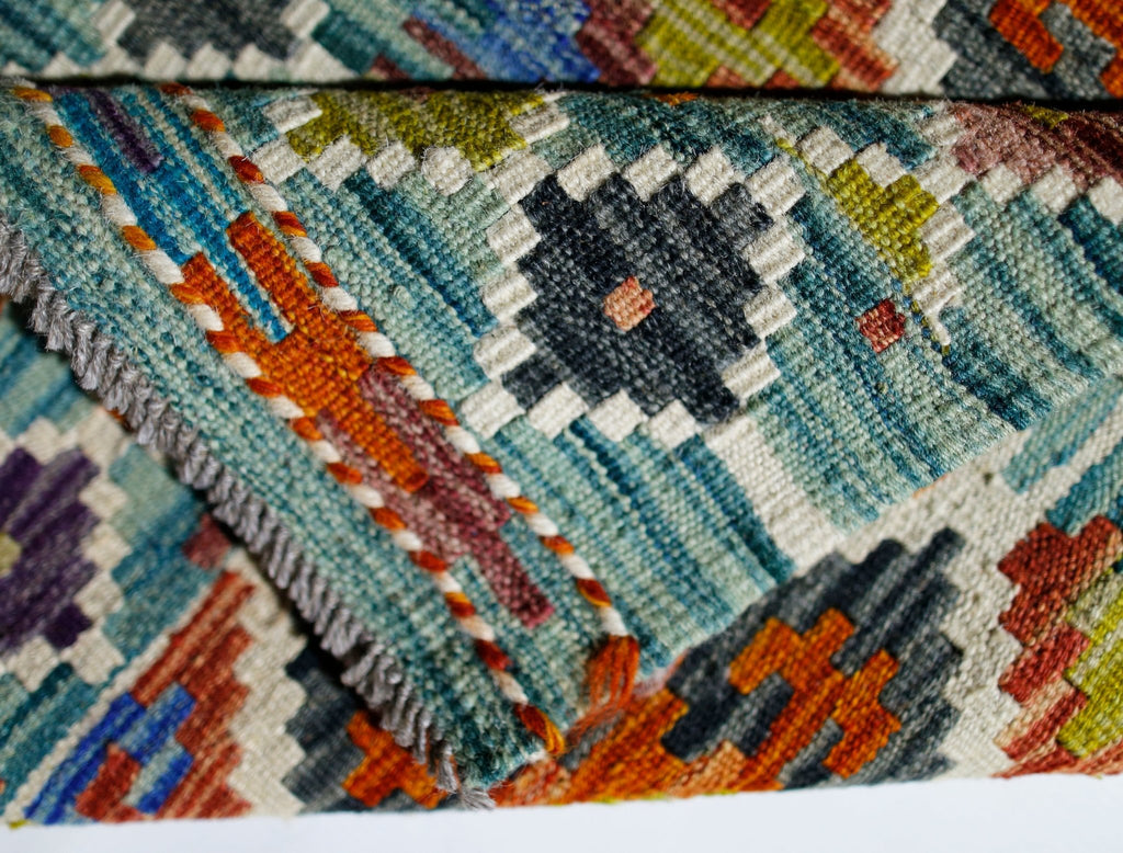 Handmade Mini Afghan Maimana Kilim | 87 x 59 cm | 2'10" x 1'11" - Najaf Rugs & Textile