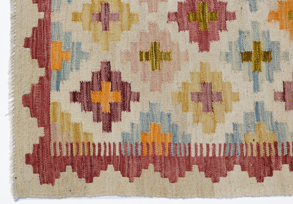 Handmade Mini Afghan Maimana Kilim | 87 x 61 cm | 2'10" x 2' - Najaf Rugs & Textile