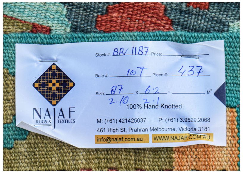 Handmade Mini Afghan Maimana Kilim | 87 x 62 cm | 2'10" x 2'1" - Najaf Rugs & Textile