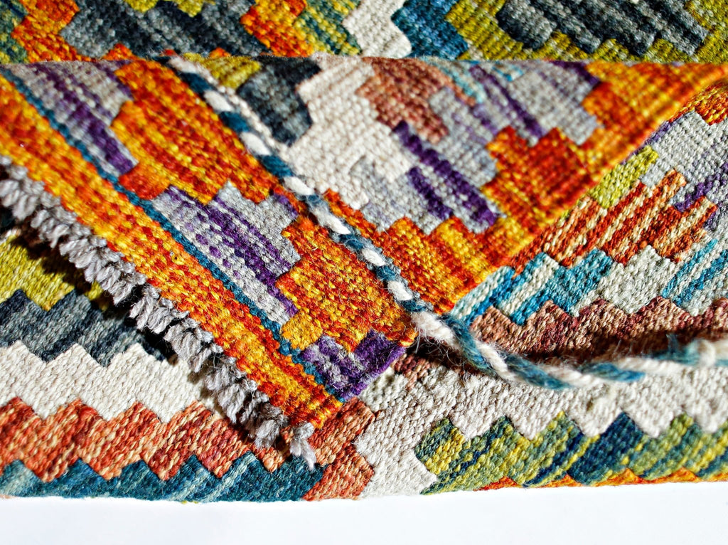 Handmade Mini Afghan Maimana Kilim | 87 x 62 cm | 2'11" x 2'1" - Najaf Rugs & Textile