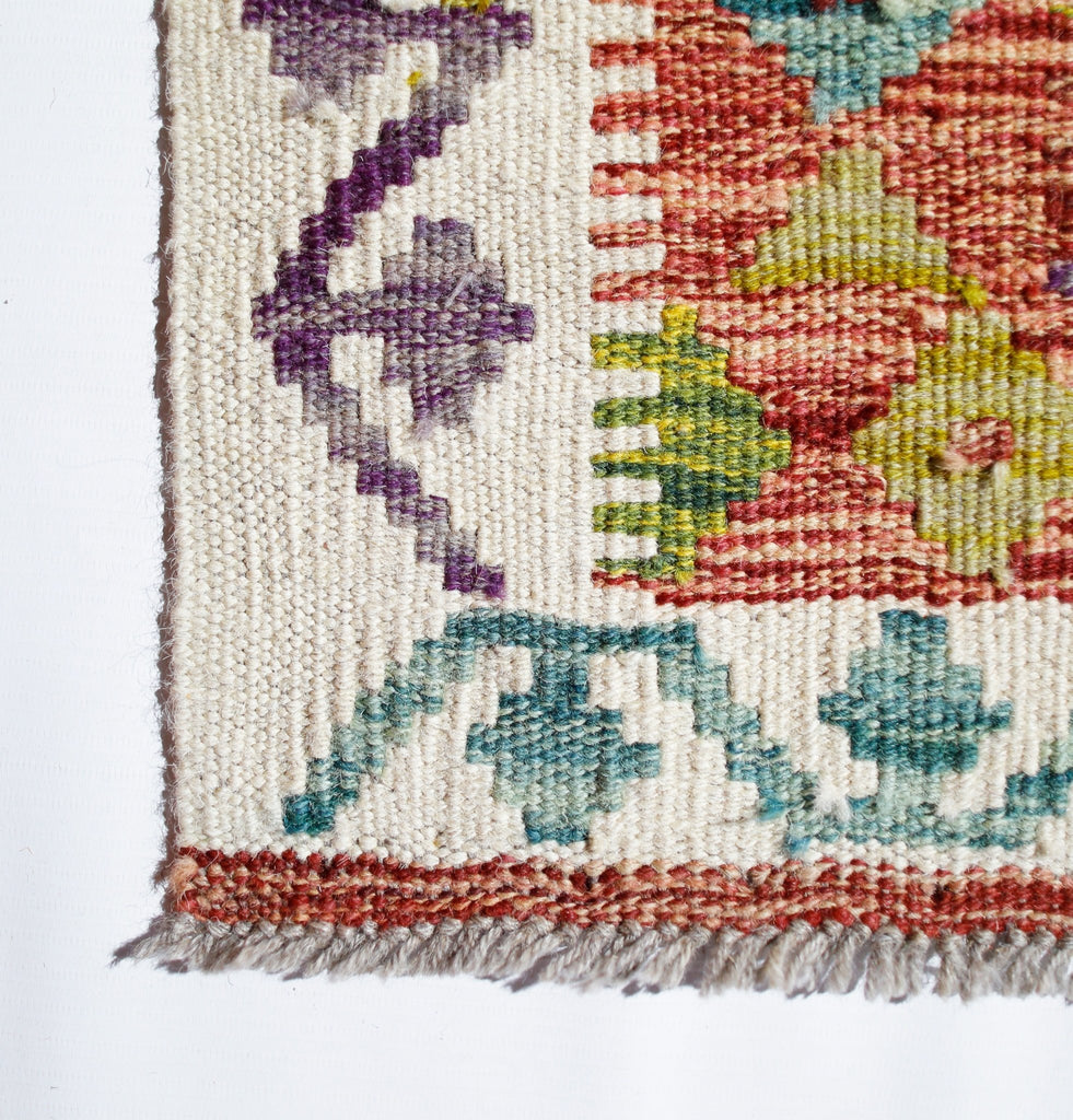 Handmade Mini Afghan Maimana Kilim | 87 x 63 cm | 2'10" x 2'1" - Najaf Rugs & Textile
