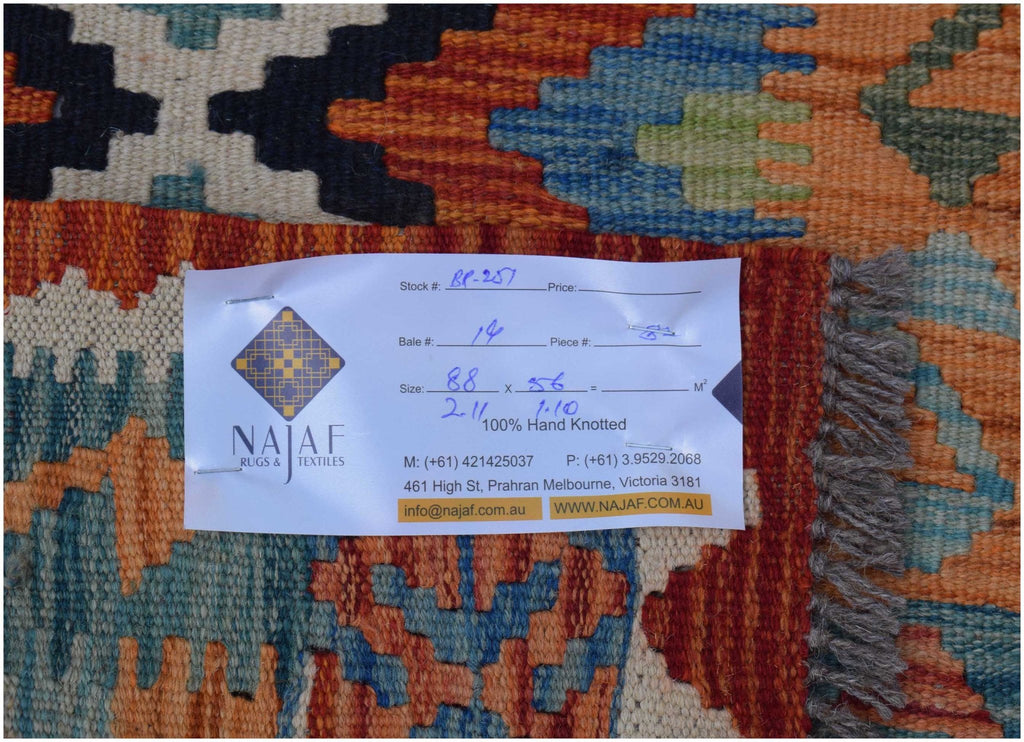 Handmade Mini Afghan Maimana Kilim | 88 x 56 cm | 2'11" x 1'10" - Najaf Rugs & Textile