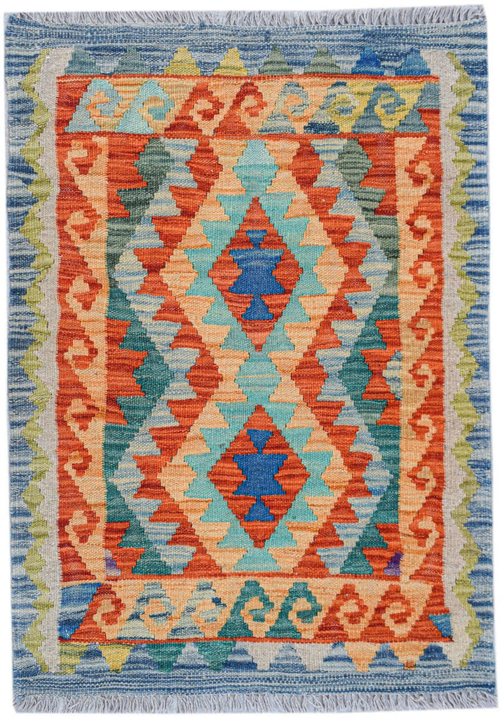 Handmade Mini Afghan Maimana Kilim | 88 x 64 cm | 2'10" x 2'1" - Najaf Rugs & Textile