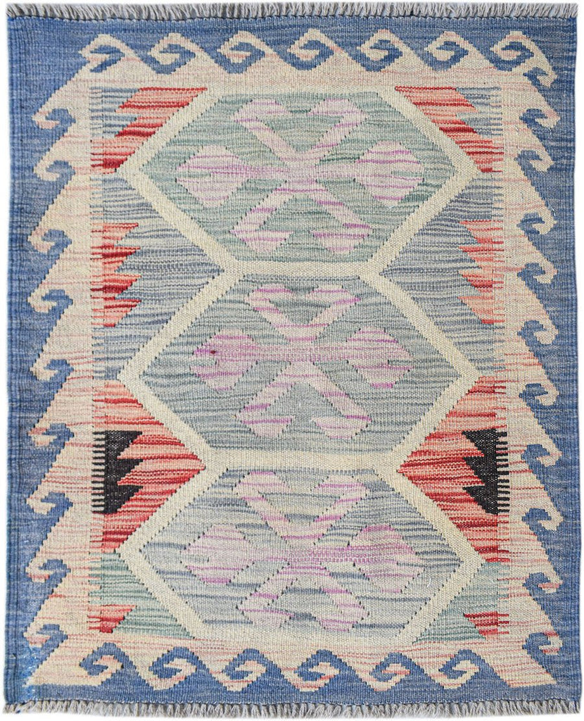 Handmade Mini Afghan Maimana Kilim | 88 x 66 cm | 2'11" x 2'2" - Najaf Rugs & Textile