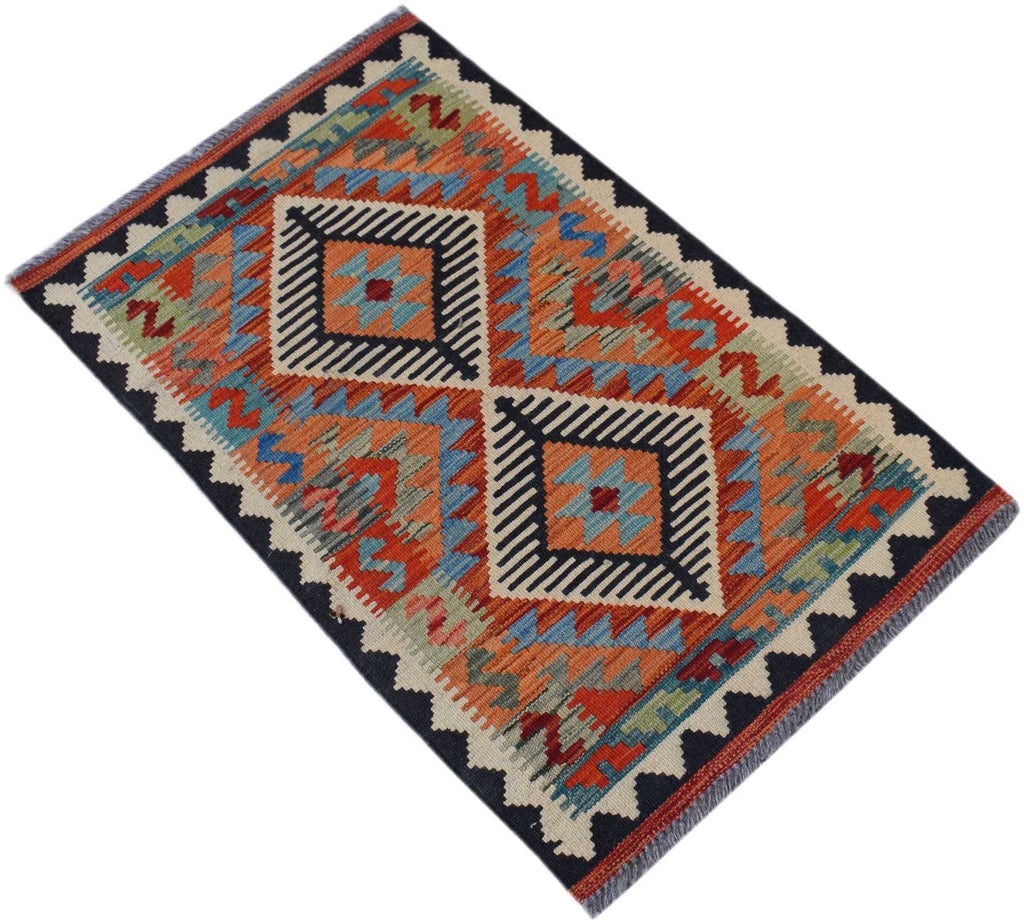 Handmade Mini Afghan Maimana Kilim | 90 x 57 cm | 3' x 1'10" - Najaf Rugs & Textile