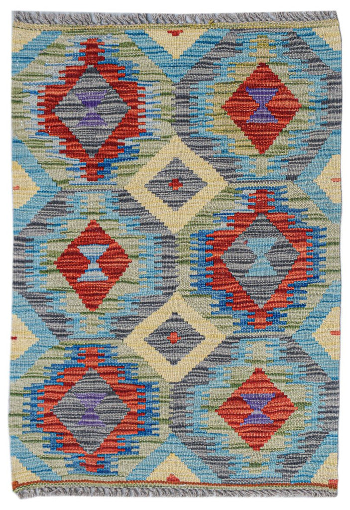 Handmade Mini Afghan Maimana Kilim | 90 x 61 cm | 3' x 2' - Najaf Rugs & Textile
