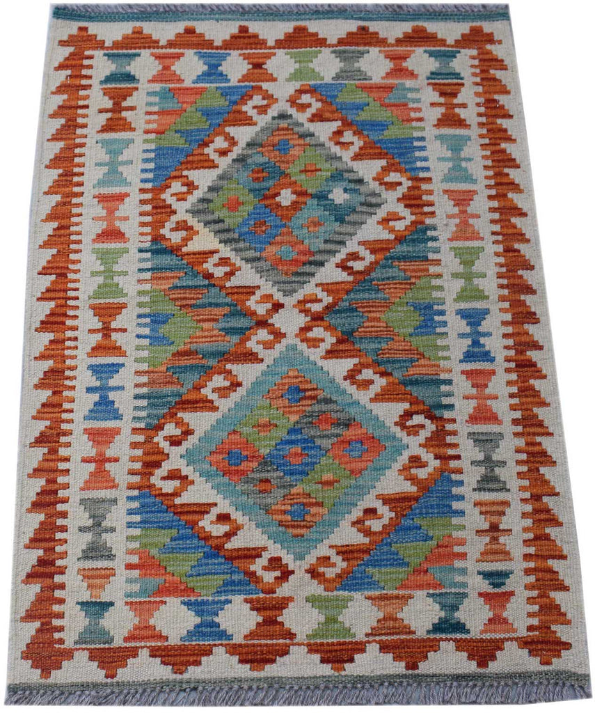 Handmade Mini Afghan Maimana Kilim | 90 x 63 cm | 3' x 2'1" - Najaf Rugs & Textile