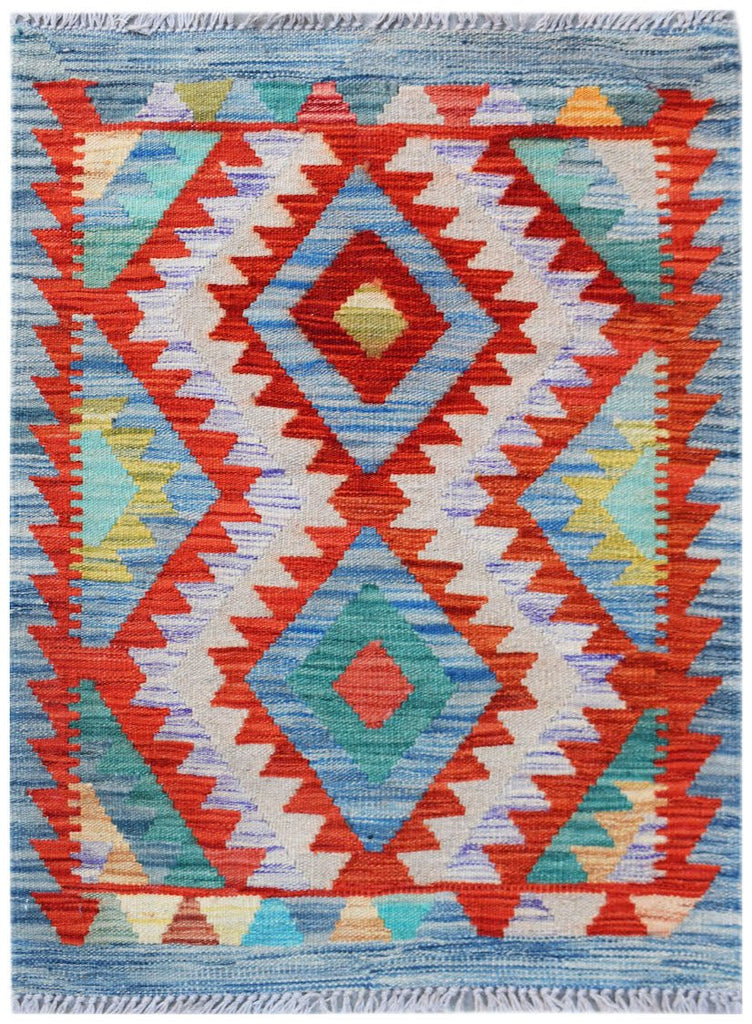 Handmade Mini Afghan Maimana Kilim | 90 x 66 cm | 3' x 2'2" - Najaf Rugs & Textile