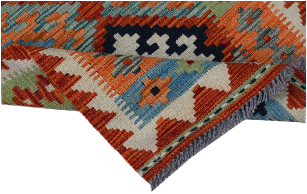 Handmade Mini Afghan Maimana Kilim | 91 x 61 cm | 3' x 2' - Najaf Rugs & Textile