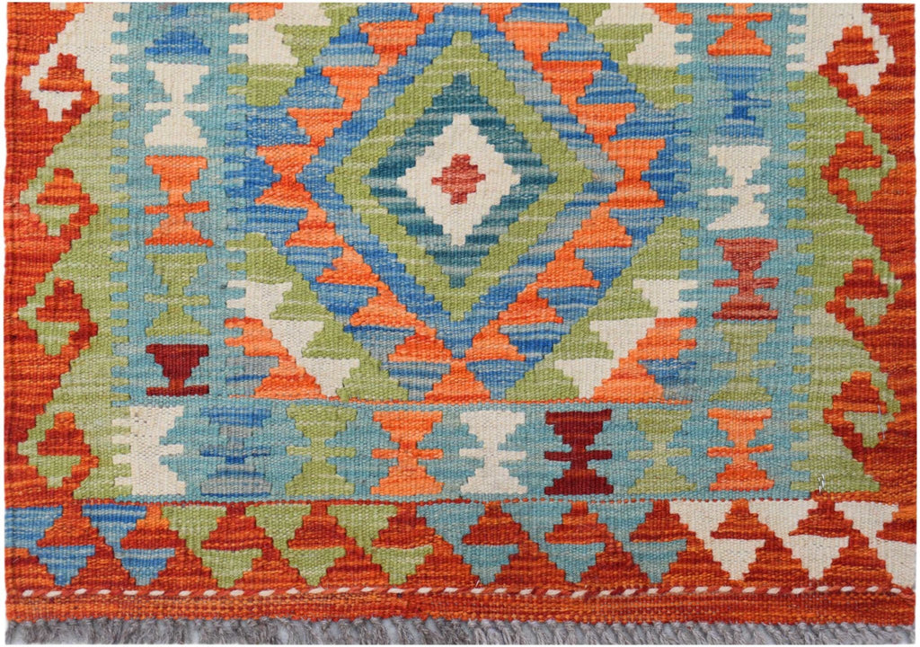 Handmade Mini Afghan Maimana Kilim | 92 x 63 cm | 3' x 2'1" - Najaf Rugs & Textile