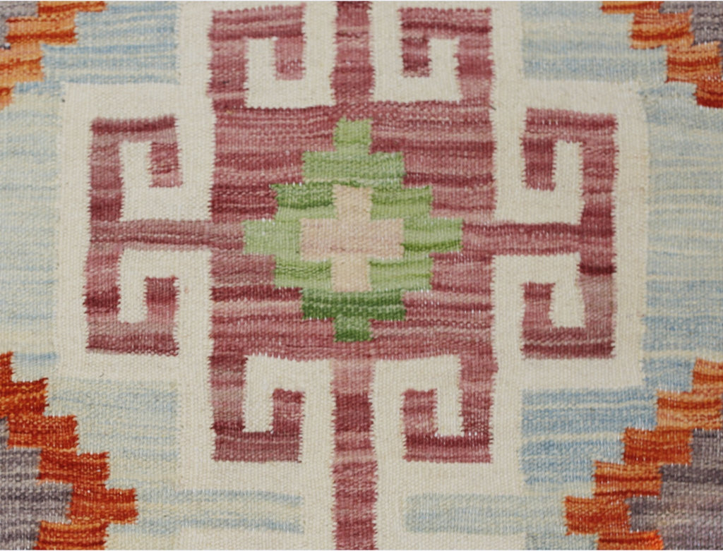 Handmade Mini Afghan Maimana Kilim | 92 x 64 cm | 3'1" x 2'2" - Najaf Rugs & Textile