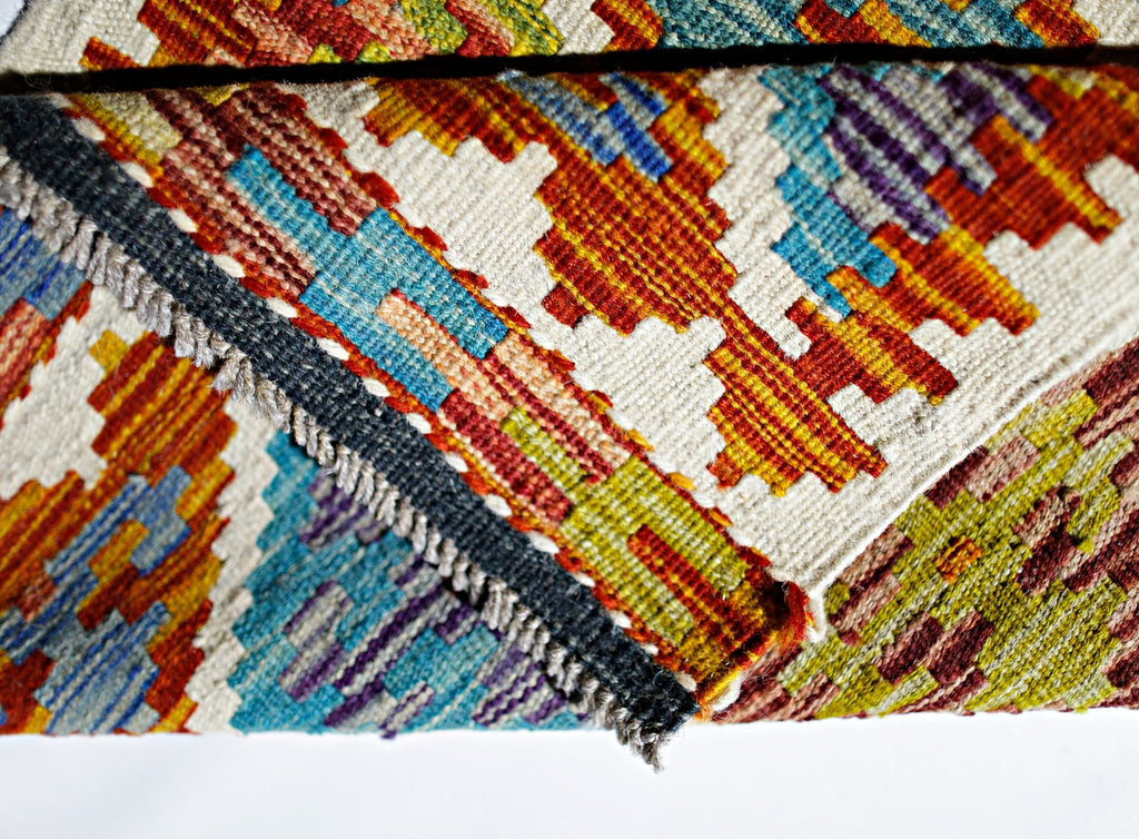 Handmade Mini Afghan Maimana Kilim | 93 x 60 cm | 3'1" x 2' - Najaf Rugs & Textile