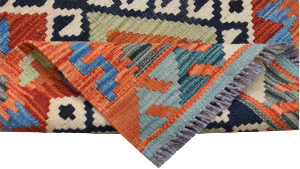 Handmade Mini Afghan Maimana Kilim | 94 x 59 cm | 3'1" x 1'11" - Najaf Rugs & Textile