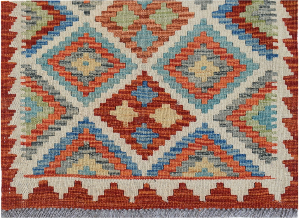 Handmade Mini Afghan Maimana Kilim | 94 x 60 cm | 3'1" x 2' - Najaf Rugs & Textile