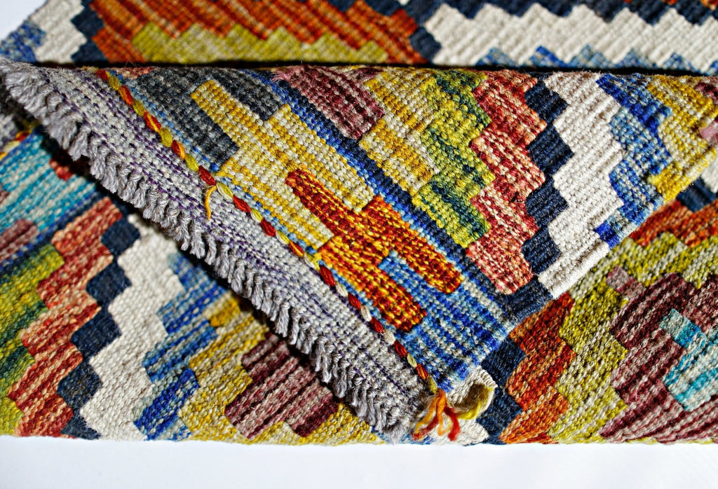 Handmade Mini Afghan Maimana Kilim | 94 x 60 cm | 3'1" x 2' - Najaf Rugs & Textile