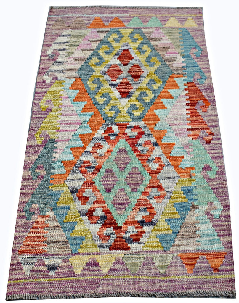 Handmade Mini Afghan Maimana Kilim | 94 x 60 cm | 3'2" x 2' - Najaf Rugs & Textile