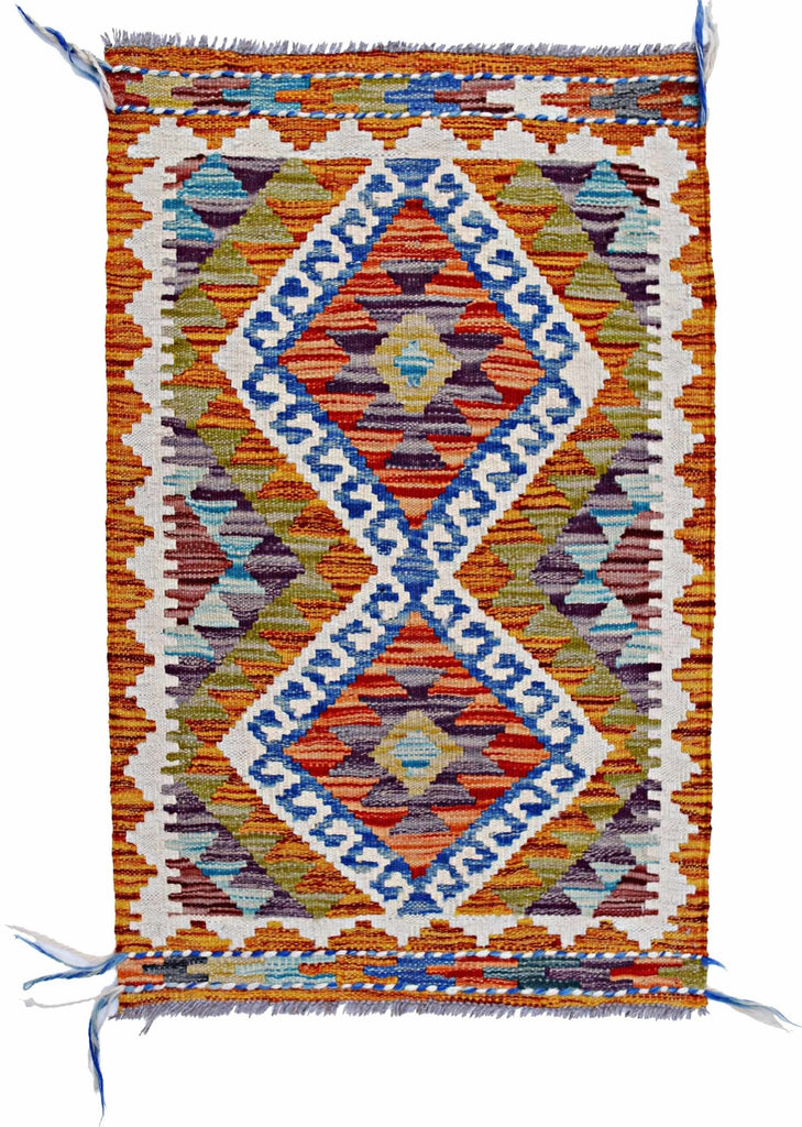 Handmade Mini Afghan Maimana Kilim | 94 x 61 cm | 3'1" x 2' - Najaf Rugs & Textile