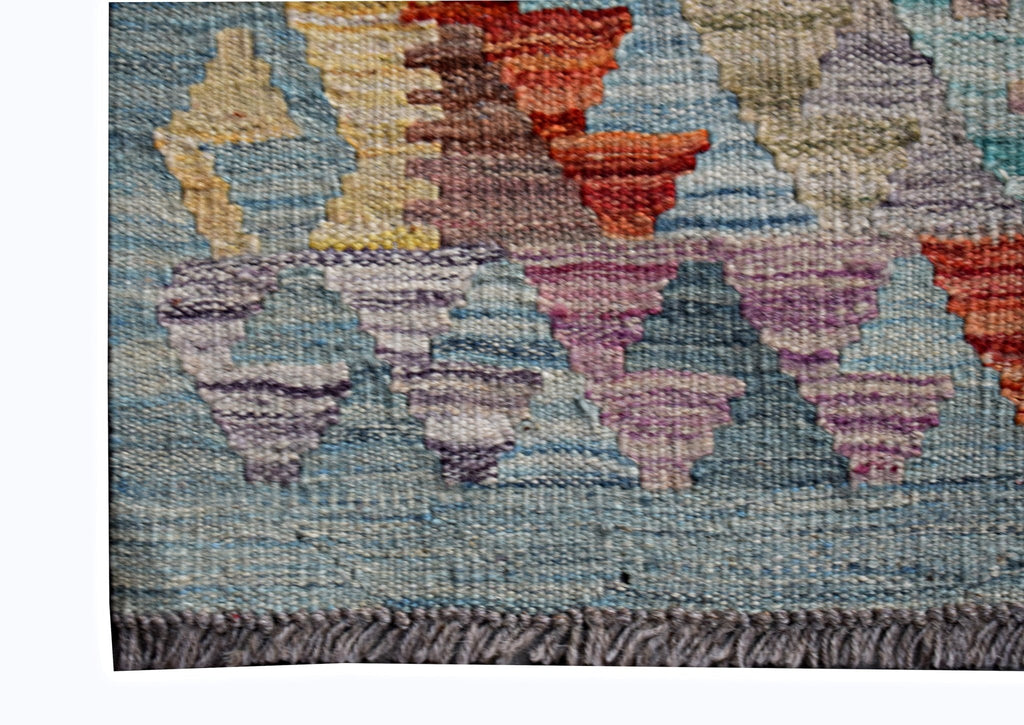 Handmade Mini Afghan Maimana Kilim | 97 x 69 cm | 3'3" x 2'3" - Najaf Rugs & Textile