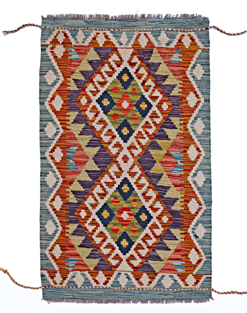 Handmade Mini Afghan Maimana Kilim | 98 x 61 cm | 3'3" x 2' - Najaf Rugs & Textile