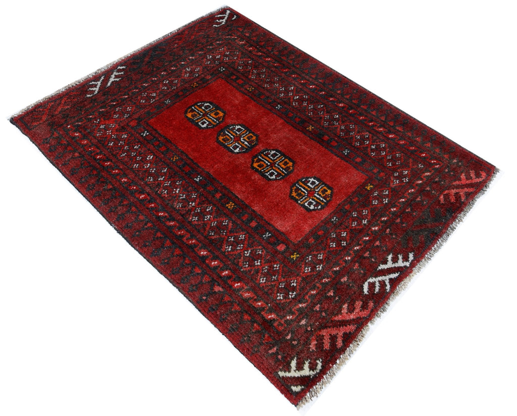 Handmade Mini Afghan Turkmen Rug | 65 x 53 cm | 2'2" x 1'9" - Najaf Rugs & Textile