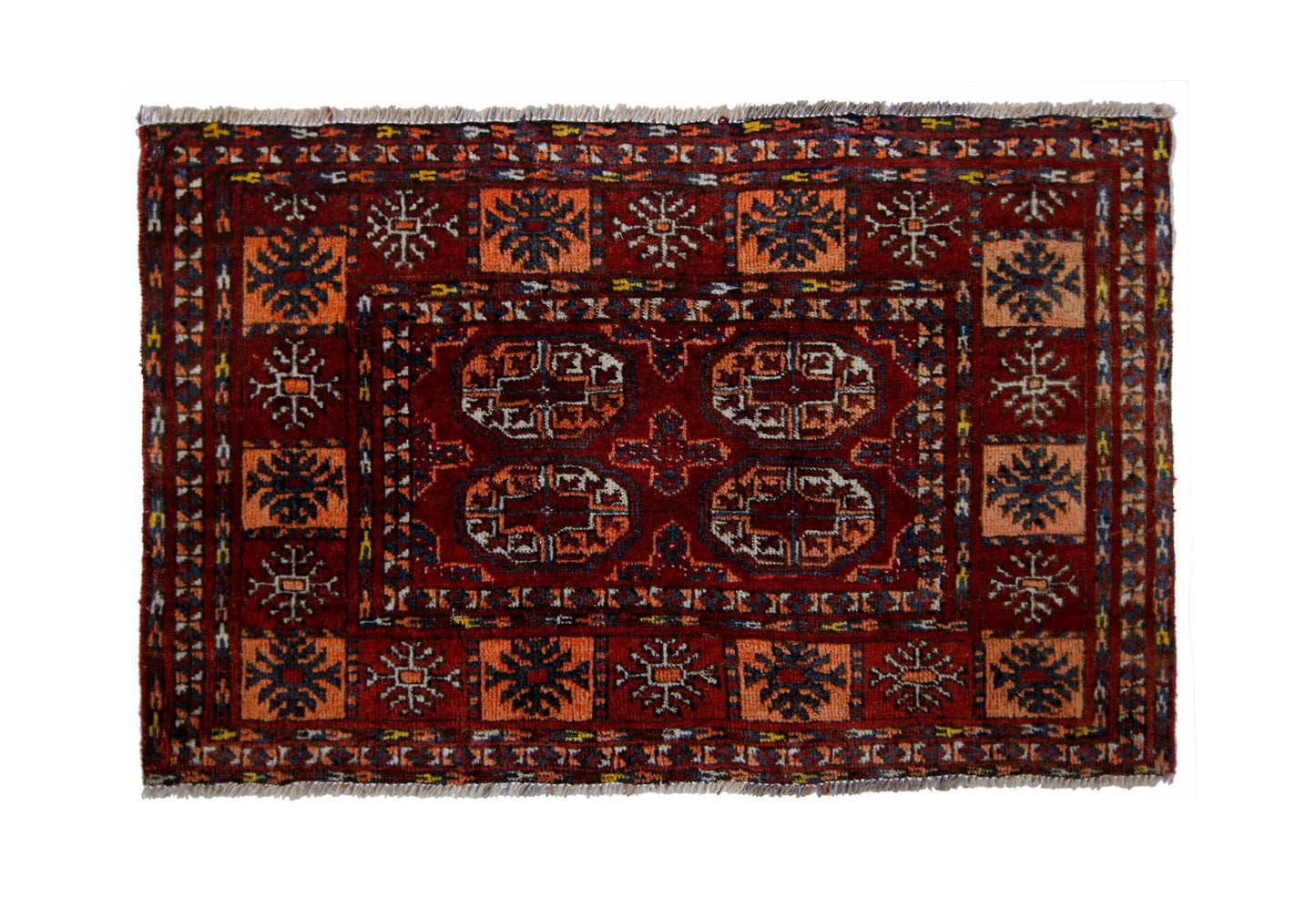 Handmade Mini Afghan Turkmen Rug | 85 x 55 cm | 2'9" x 1'10" - Najaf Rugs & Textile