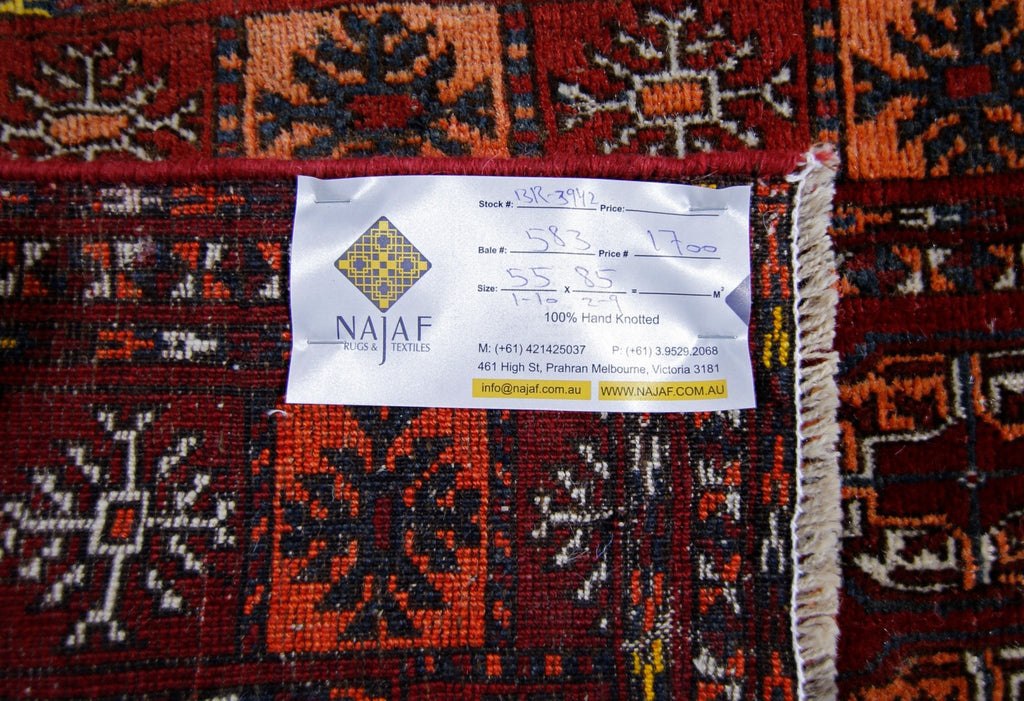 Handmade Mini Afghan Turkmen Rug | 85 x 55 cm | 2'9" x 1'10" - Najaf Rugs & Textile