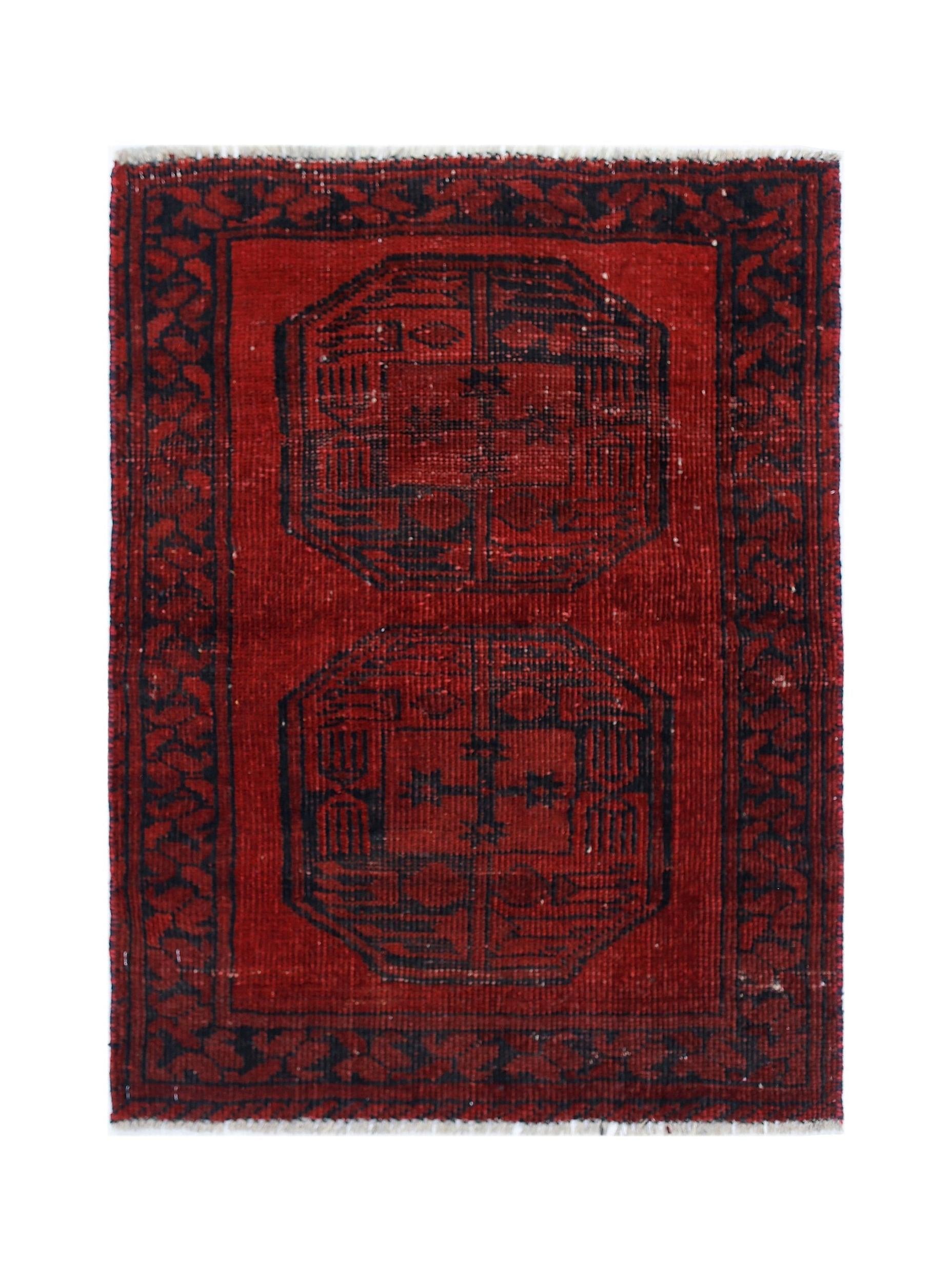 Handmade Mini Afghan Turkmen Rug | 85 x 65 cm | 2'9" x 2'2" - Najaf Rugs & Textile