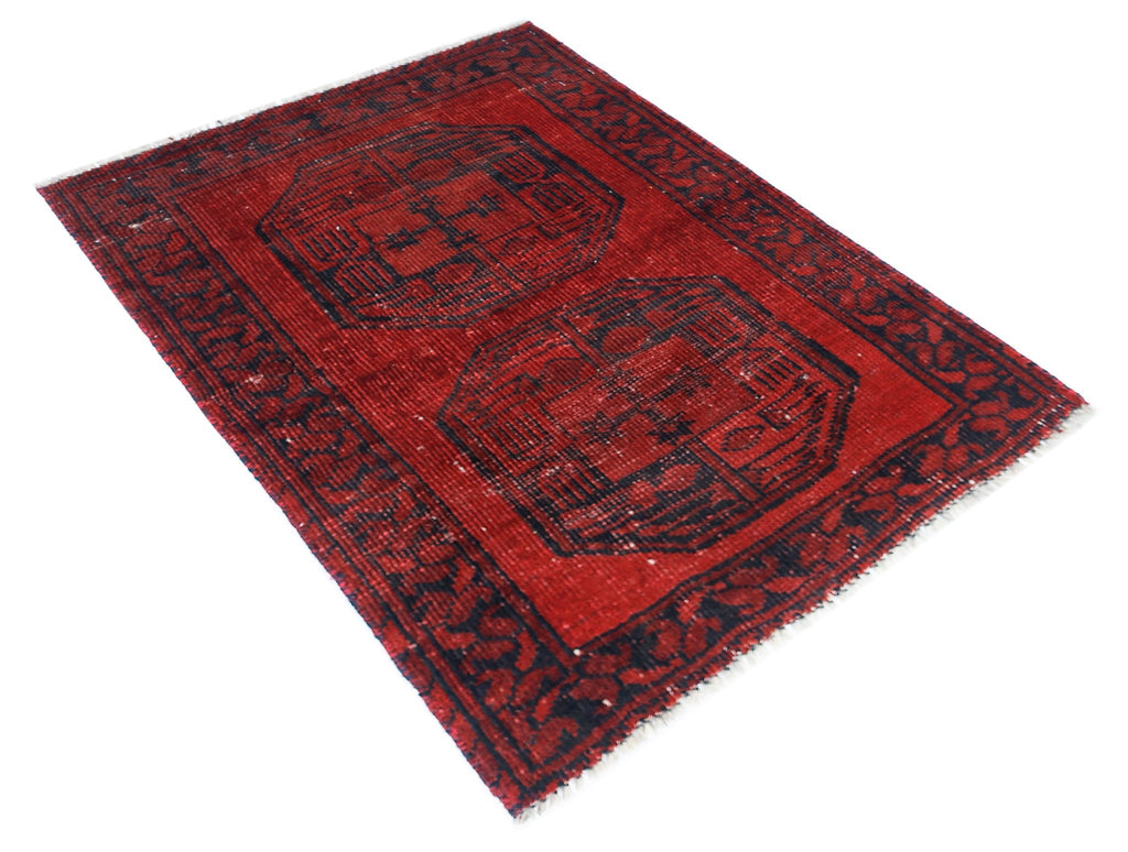 Handmade Mini Afghan Turkmen Rug | 85 x 65 cm | 2'9" x 2'2" - Najaf Rugs & Textile
