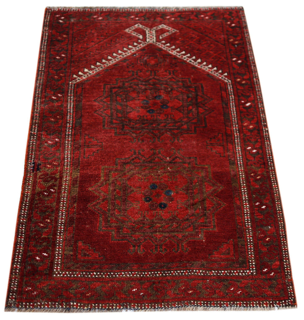 Handmade Mini Afghan Turkmen Rug | 98 x 66 cm | 3'3" x 2'2" - Najaf Rugs & Textile