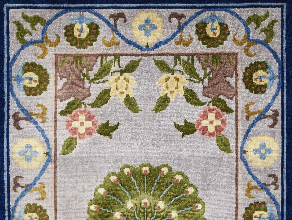 Handmade Mini Chinese Silk Rug | 91 x 61 cm | 2'9" x 2' - Najaf Rugs & Textile