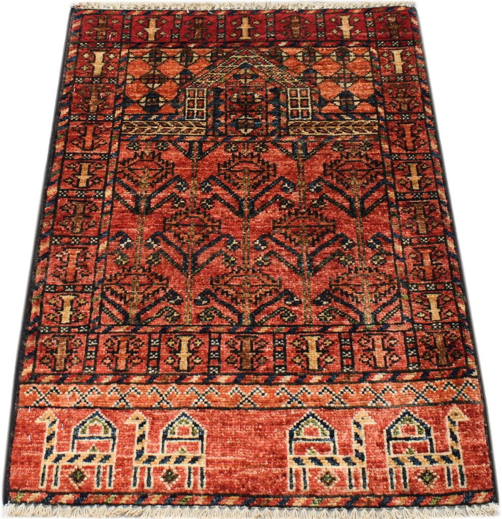 Handmade Mini Chobi Rug | 86 x 63 cm | 2'10" x 2'1" - Najaf Rugs & Textile