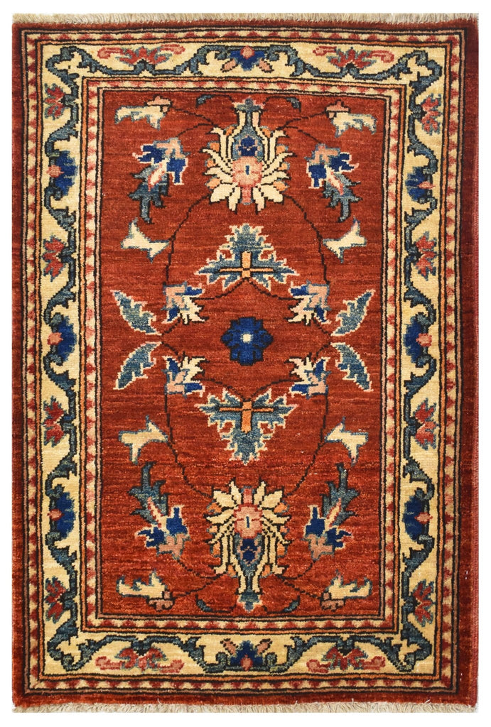 Handmade Mini Chobi Rug | 89 x 60 cm | 2'9" x 1'9" - Najaf Rugs & Textile
