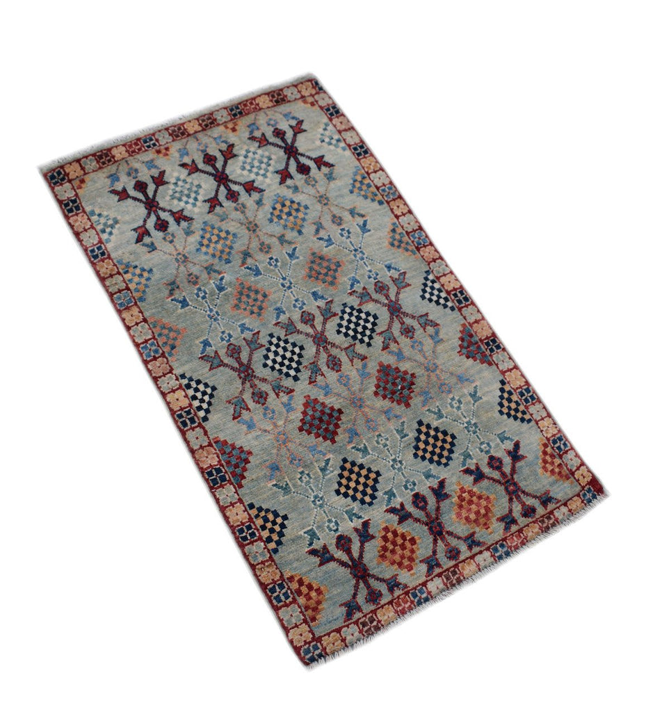 Handmade Mini Chobi Rug | 96 x 53 cm | 3'2" x 1'9" - Najaf Rugs & Textile