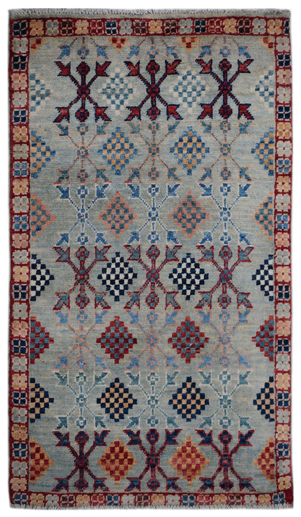 Handmade Mini Chobi Rug | 96 x 53 cm | 3'2" x 1'9" - Najaf Rugs & Textile