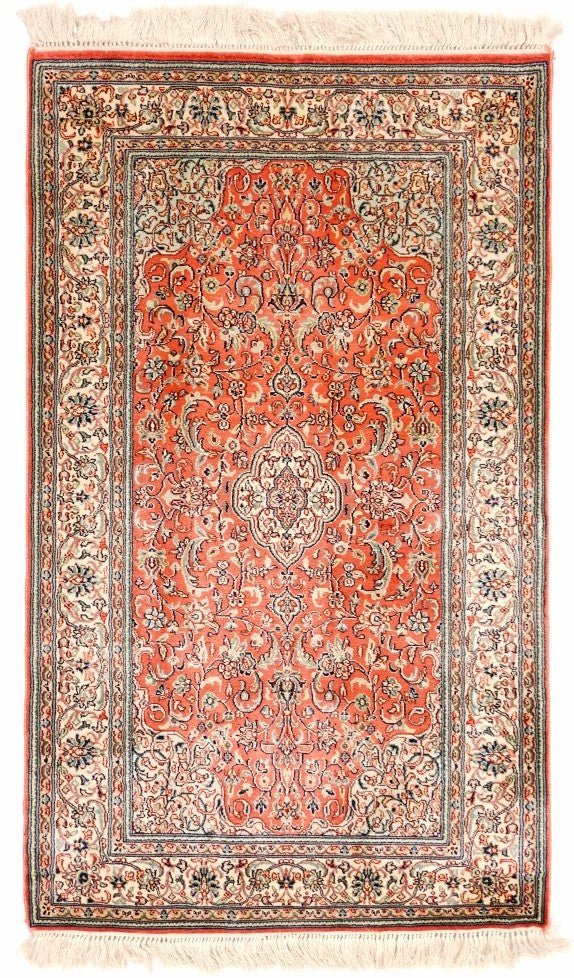 Handmade Mini Kashmiri Silk Rug | 99 x 58 cm | 3'2" x 1'9" - Najaf Rugs & Textile