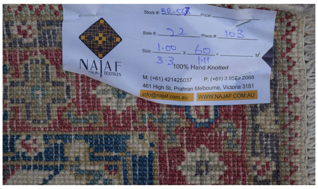 Handmade Mini Kazakh Rug | 100 x 60 cm | 3'2" x 1'11" - Najaf Rugs & Textile