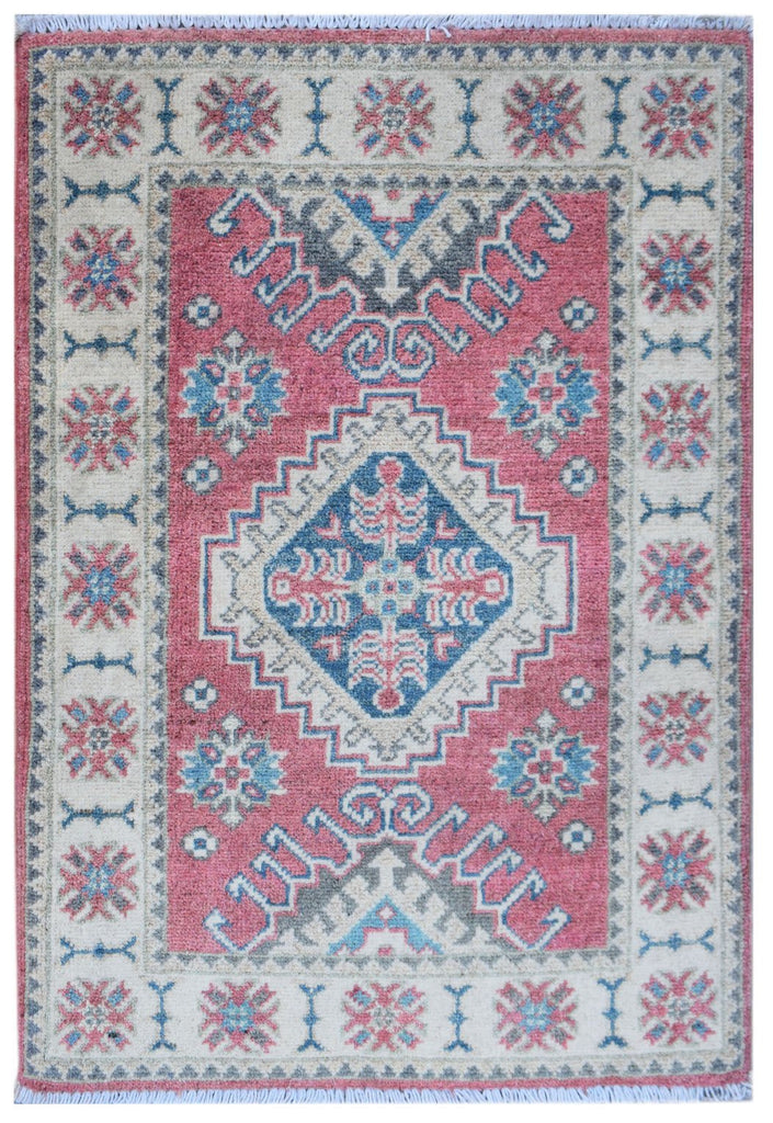 Handmade Mini Kazakh Rug | 83 x 60 cm | 2'9" x 2' - Najaf Rugs & Textile