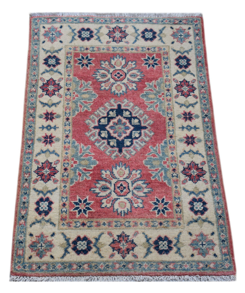 Handmade Mini Kazakh Rug | 85 x 58 cm | 2'9" x 1'11" - Najaf Rugs & Textile