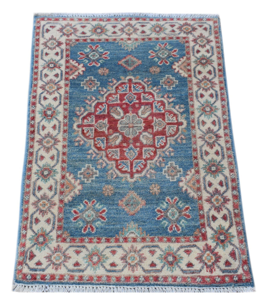 Handmade Mini Kazakh Rug | 86 x 60 cm | 2'10" x 2'2" - Najaf Rugs & Textile