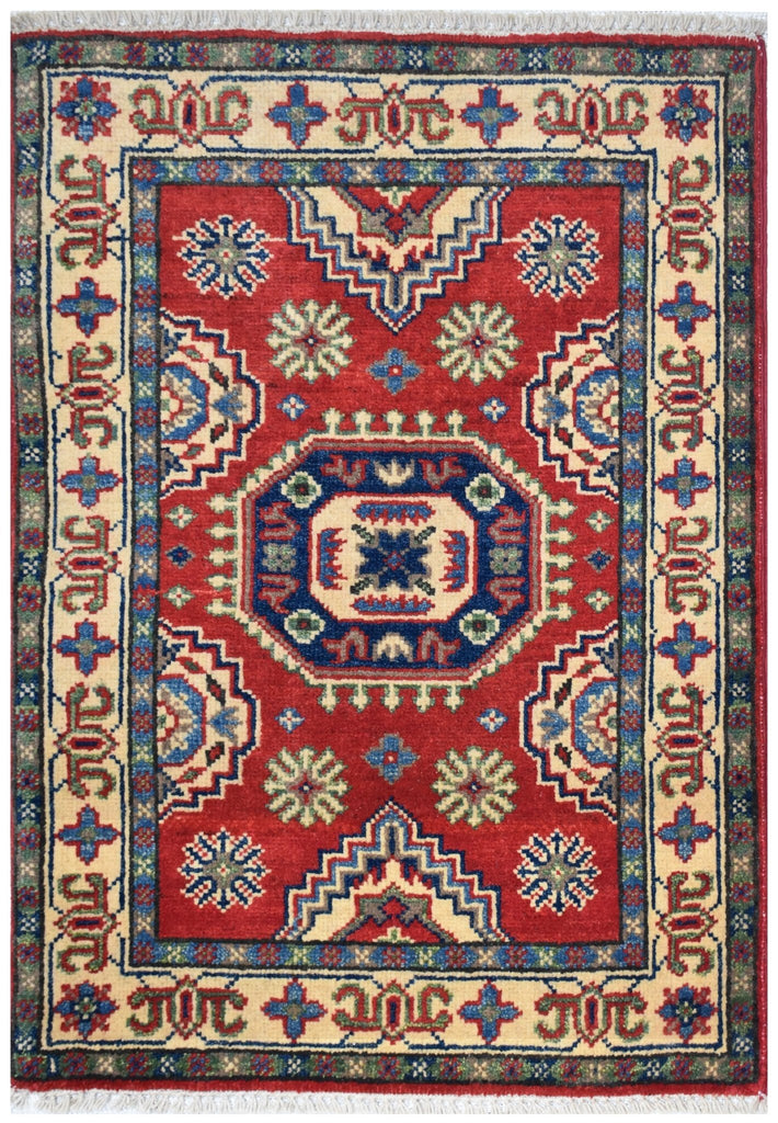 Handmade Mini Kazakh Rug | 86 x 64 cm | 2'8" x 2' - Najaf Rugs & Textile