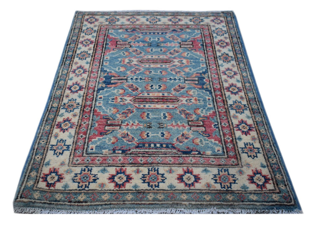 Handmade Mini Kazakh Rug | 87 x 64 cm | 2'10" x 2'1" - Najaf Rugs & Textile