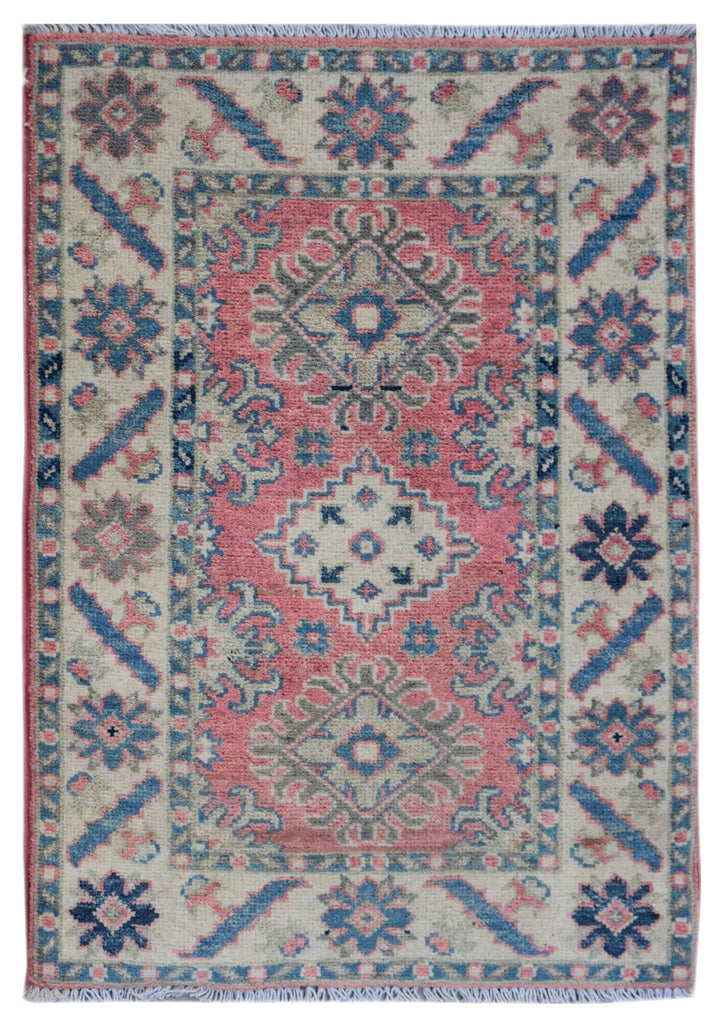 Handmade Mini Kazakh Rug | 88 x 58 cm | 2'10" x 1'11" - Najaf Rugs & Textile