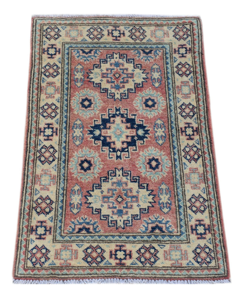 Handmade Mini Kazakh Rug | 88 x 60 cm | 2'10" x 1'11" - Najaf Rugs & Textile