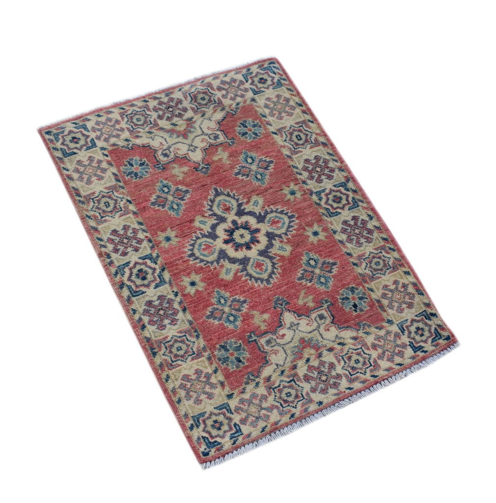 Handmade Mini Kazakh Rug | 88 x 61 cm | 2'10" x 2' - Najaf Rugs & Textile