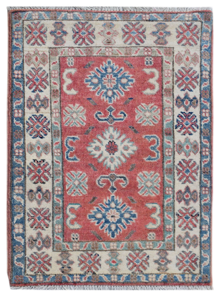 Handmade Mini Kazakh Rug | 88 x 62 cm | 2'10" x 2' - Najaf Rugs & Textile