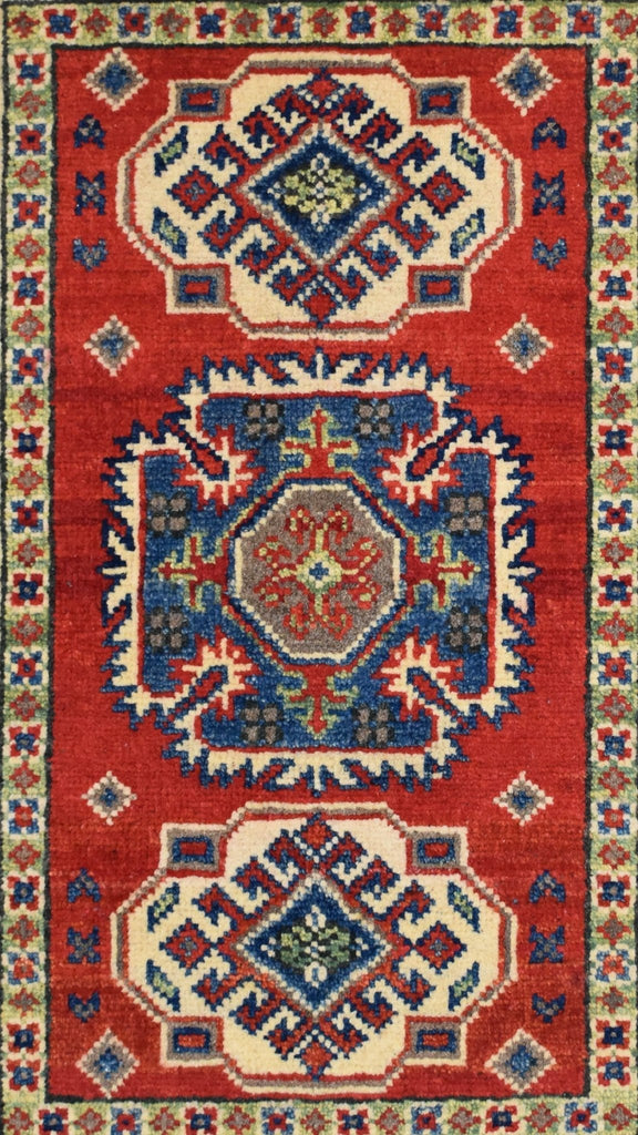 Handmade Mini Kazakh Rug | 88 x 63 cm | 2'8" x 2' - Najaf Rugs & Textile
